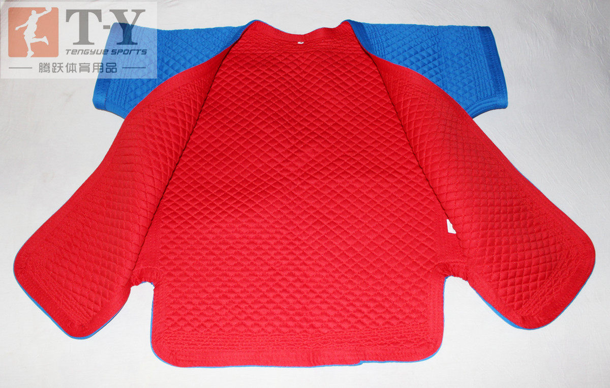 Chong Crown Wrestling Suit Wrestling Suit Wrestling Suit Pleated Chinese Wrestling Suit Red and Blue Belt on Both Sides