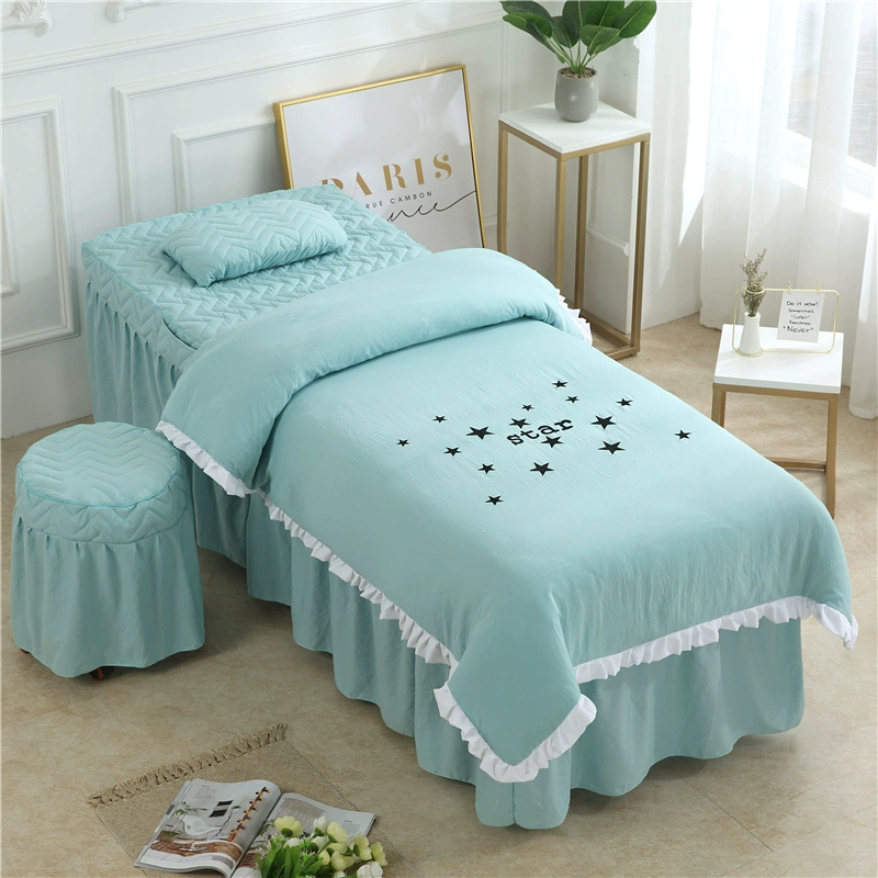 Rắn khăn trải giường Body Beauty denim bedspread liệu pháp massage thẩm mỹ viện bông rửa denim đơn giản Hàn Quốc - Trang bị tấm