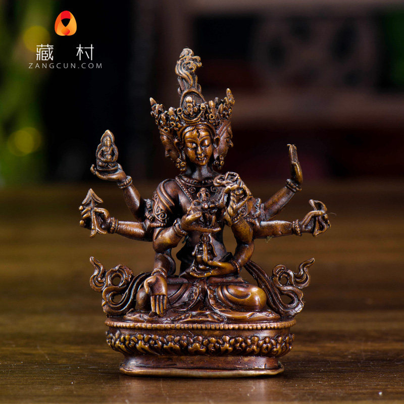 (Zang village) Buddhist Supplies Nepal Handmade 9-5 cm bronze statue of Buddha statue of Buddha at the mercy of Buddha
