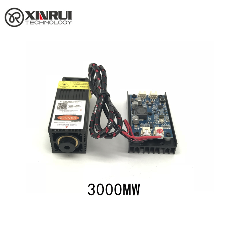 Measured 3000mw laser module 3w high power 445nm blue light engraving machine accessories 12vttl pmw