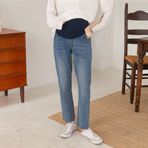 Autumn New pregnant pants fashion foreign style straight tube thin jeans Joker loose belly pants PS6601