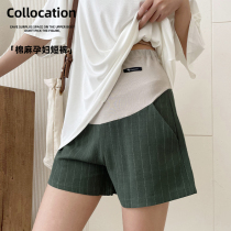 Pregnant women wear summer shorts summer wear loose cotton linen adjustable pregnant womens pants pregnant womens clothing summer clothes