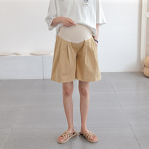 Summer New pregnant women pants high waist comfortable pregnant women shorts small tide mom out cotton A shorts 8396