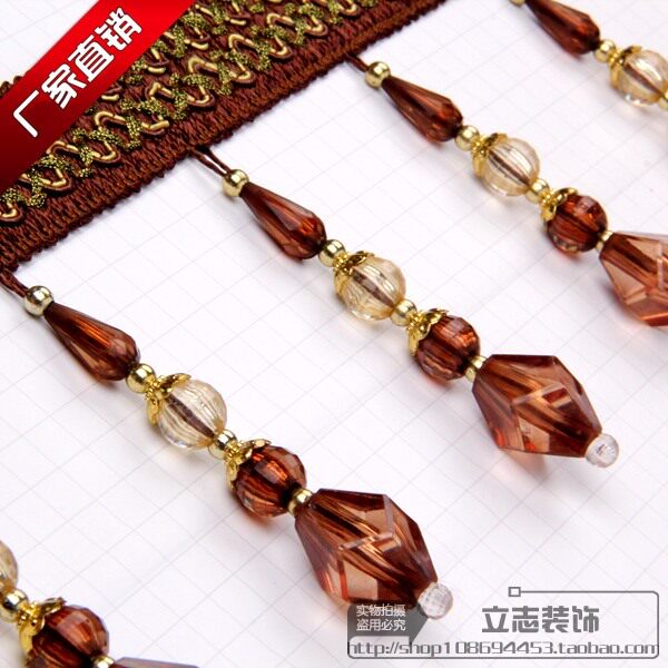 54 yuan 12 meter manufacturer direct sales of European curtain lace accessories decorative accessories edge flow of polar bead lace