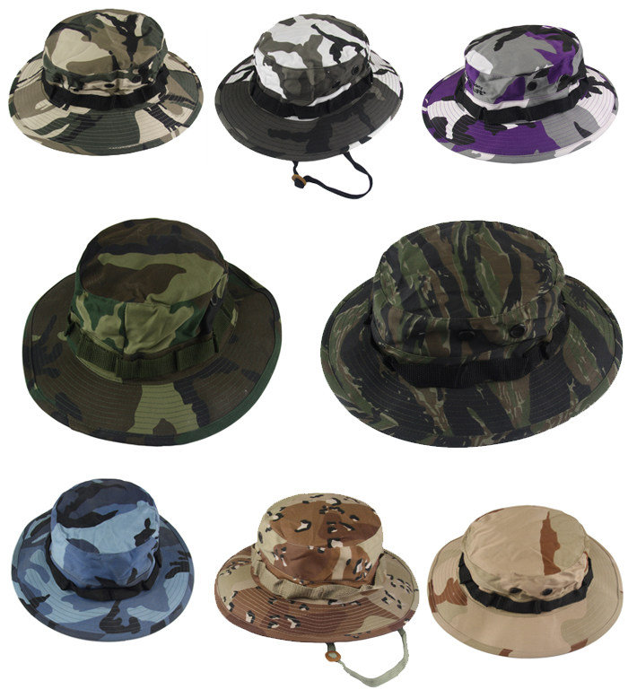 Foreign Trade Raw Single American Camouflail Pennihat American Round Side Hat Marine Bunny Cap
