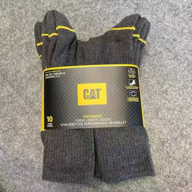 Cat Exports to the United States, 10 Pairs in a Set, Sold in Bulk, Men's Workwear Outdoor Soft Sweat-Absorbent Long Socks