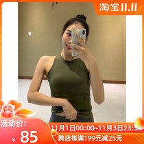 @ YEUNGSUKHAN water drop back digging shoulder vest running outside wear yoga dress slim long with chest pad