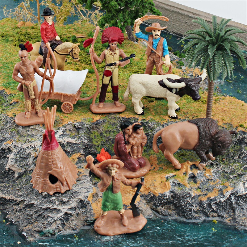 Cross-Border Simulation Model Wild West Set Chief Warrior Cowboy Woman Caravan Tent Scene Props Cross-Border Simulation Model Wild West Set Chief Warrior Cowboy Woman Caravan Tent Scene Props
