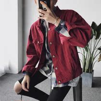 2 Early Spring New Hong Kong style couple solid color tooling jacket men and women Japanese retro casual tide jacket