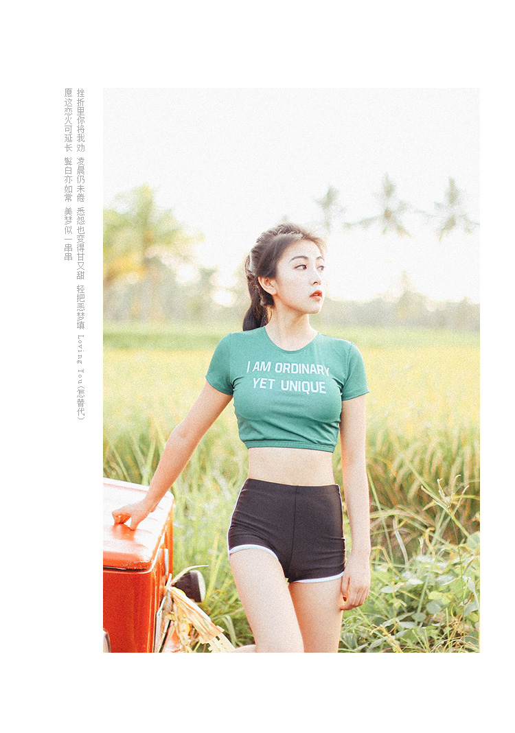 Sáng tạo ban đầu đồ bơi nữ thể thao gió chia áo tắm bảo thủ cao eo boyshort Hàn Quốc ngực nhỏ suối nước nóng bơi ăn mặc 	áo tắm 2 mảnh yếm	