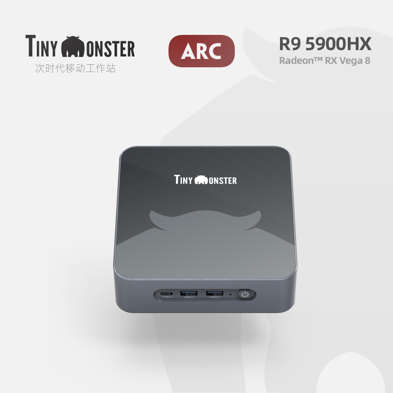 TinyMonster ARC Mini Host Vega8 Distinguished ITX Design Office Game Eight-Core R9-5900HX