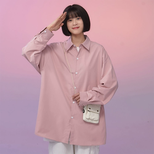 Летняя тонкая белая рубашка, футболка, японская розовая одежда для защиты от солнца, короткий рукав, защита от солнца