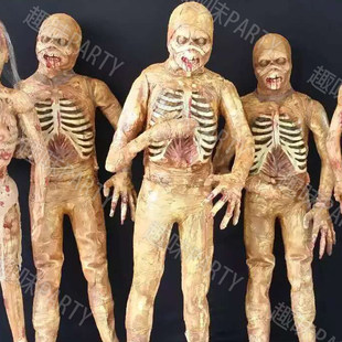 ハロウィンルームエスケープお化け屋敷ホラーゾンビぶら下げゾンビミイラ小道具古代の墓男性と女性のミイラシミュレーション