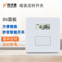 Type 86 panel timing switch Wall timer socket electronic delay switch wiring type automatic power-off cycle