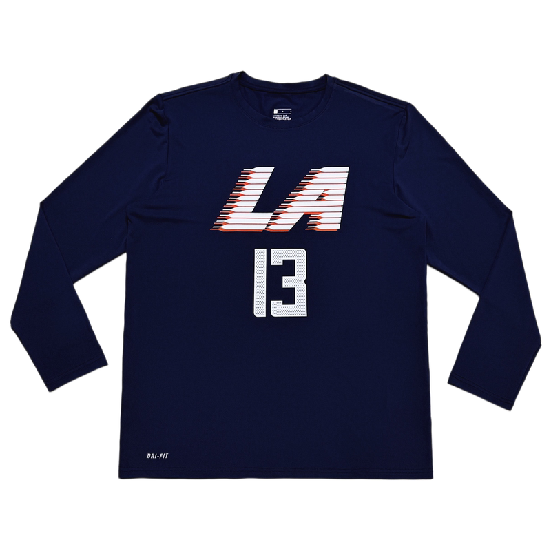 Spring and Autumn Men's Clippers La13 Paul George Sports Quick-Drying Basketball T-Shirt Elastic Training Round Neck Long Sleeve Spring and Autumn Men's Clippers La13 Paul George Sports Quick-Drying Basketball T-Shirt Elastic Training Round Neck Long Sleeve