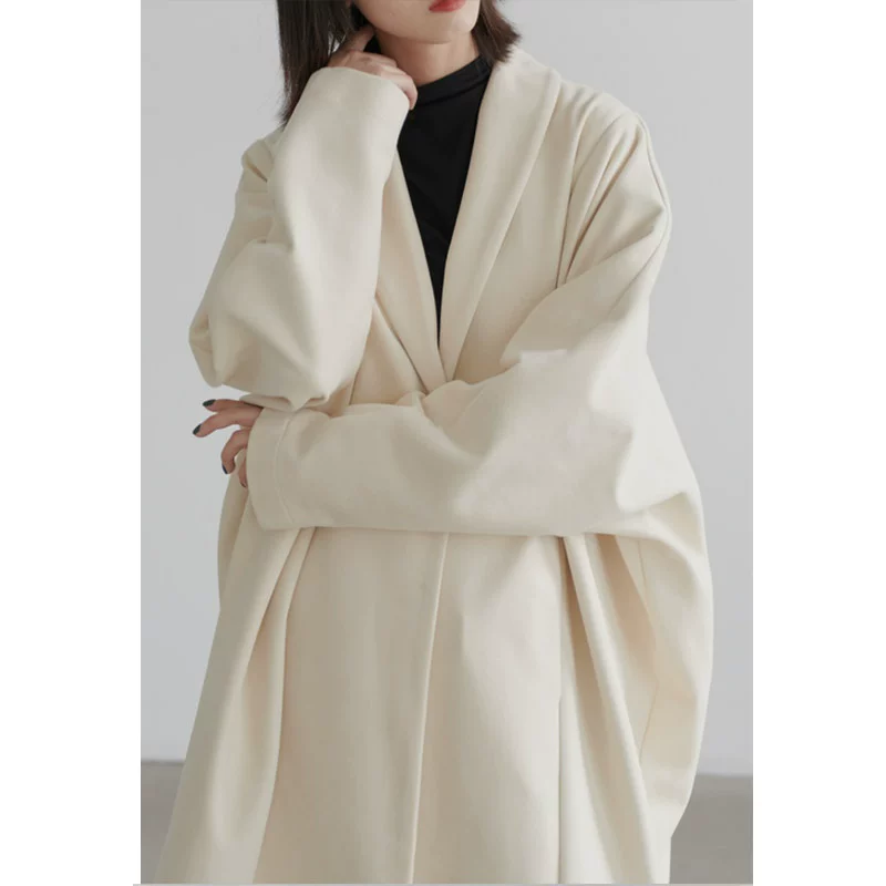 Demi-season woolen coat, jacket, trench coat, oversize, mid-length
