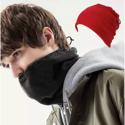 Outdoor new fleece drawstring scarf multifunctional fleece bib warm riding mask sports windproof head cover