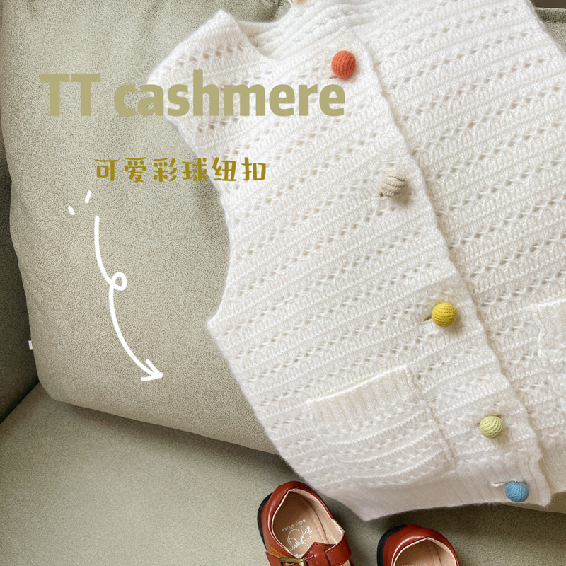TTcashmere Autumn Winter New Cute BUTTONS Girl Thickened Mountain Goat Suede Waistcoat Vest Baby Sleeveless