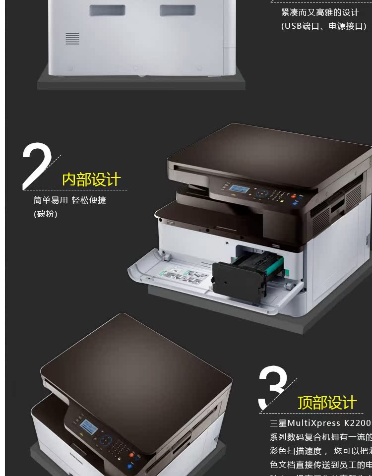 Máy photocopy Samsung K2200 A3 Laser đen trắng a3 Máy quét Quét máy photocopy Một máy hoàn toàn mới - Máy photocopy đa chức năng máy photocopy canon ir 2530w
