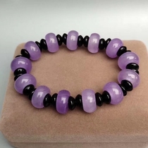  Ancient jade Old jade Antique Qing Dynasty high ice quartzite jade Emerald abacus beads bracelet bracelet string Antique abacus beads 14mm