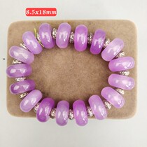 Ancient jade antique jade antique Qing Dynasty ice species Violet Quartz Jade Emerald Abacus Beads Bracelet Hand Strings Imitation Ancient Hibiscus