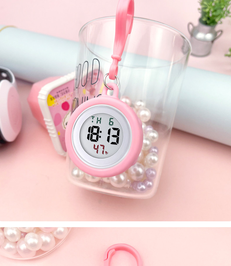 Карманные часы 可爱电子钥匙扣表背包男大表盘数字夜光学生挂表考试用女生儿童表