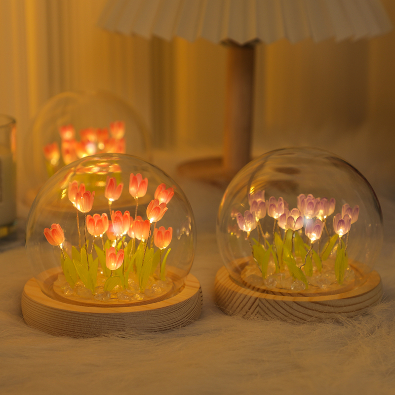 Tulip Small Night Light Diy Material Bag Swing Piece High Face Value Birthday Gift Send Girl Boy Senior Feel-Taobao