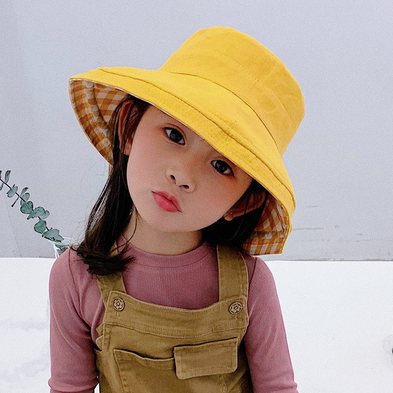 Double sided child fisherman's hat parent-child day series baby hat 100 lap boy sunscreen sunscreen Han version spring autumn basin hat