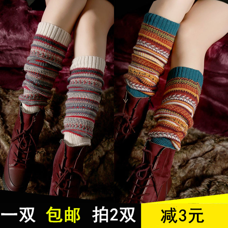 Korean version of the socks women's autumn and winter bubble socks leg cover lengthened and thickened leggings knee socks leg socks warm thickened boot cover