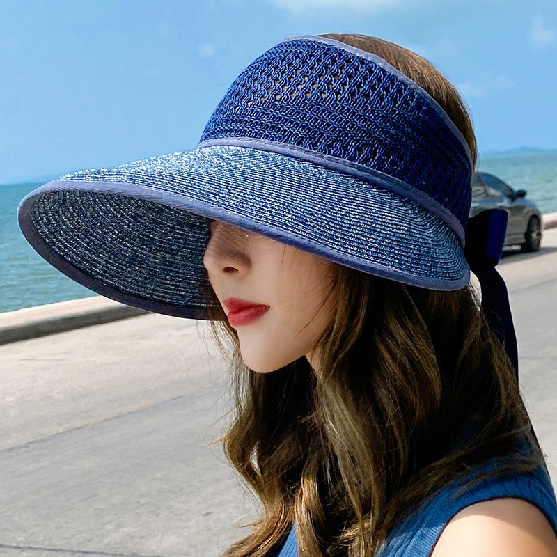 Korean version straw chair-topped duck tongue hat children summer outdoor out of the sun sunscreen hat sun beach leisure 100 hitch