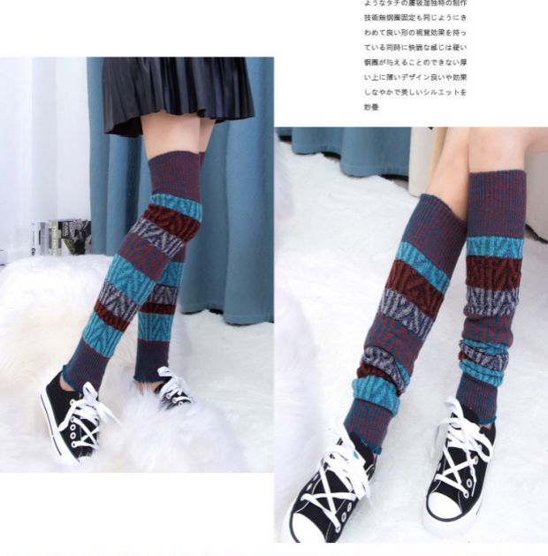 Phiên bản Hàn Quốc của mùa thu và mùa đông vớ của phụ nữ trên đầu gối chân len ấm áp bộ giày dày sỉ lẻ tất vớ đẹp giá rẻ