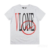 One Dollar auction VLONE Short-sleeved Fujiwara Hiroshi Lightning Loose T-shirt chest VLONE Gray S