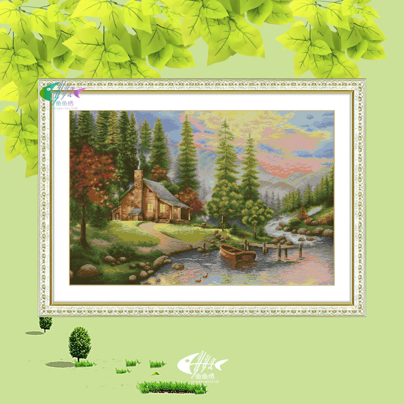 [USD 30.45] Pure cotton thread printed cross stitch can be ordered ...