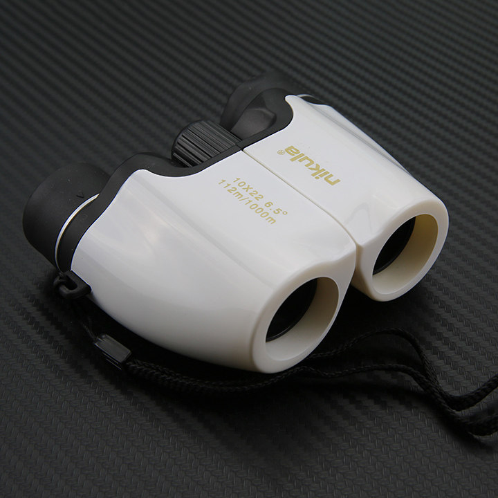 Standing up to handheld small Rafa Laurenma ball 10X22 portable full optical high-fold HD binoculars Black white pocket