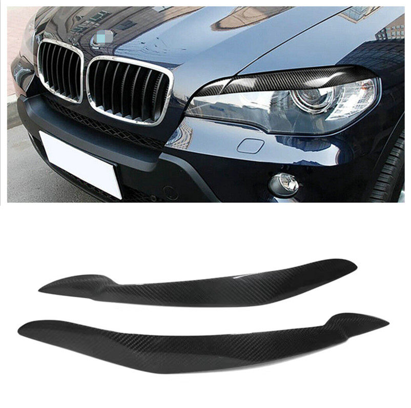 Suitable for 08-13 models BMW X5 Carbon fiber light eyebrow eyebrow E70 modified headlights to decorate carbon fiber light eyebrow-Taobao