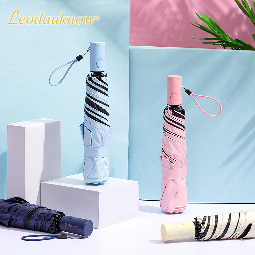 Ultra light shading umbrella anti-sun protection against UV ultra small portable shading umbrella Trifolding fully automatic umbrella