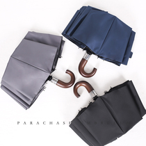 British retro ten-Bone Wood hook three-fold automatic female sunscreen anti-ultraviolet wind-resistant male sunshade umbrella