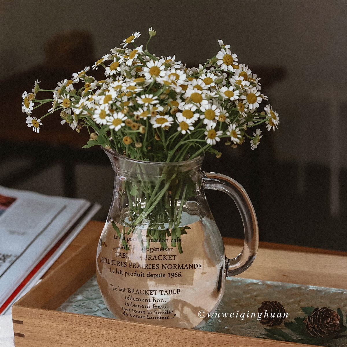 Out - of - taste carnival French alphabet glass jacket gentle living room decoration bottle large capacity handcup