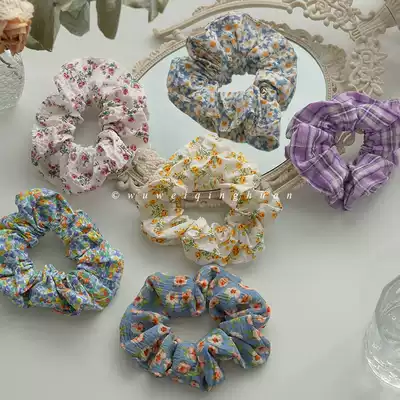 French floral hair ring forest pastoral style girl bow hair ring ins all-match