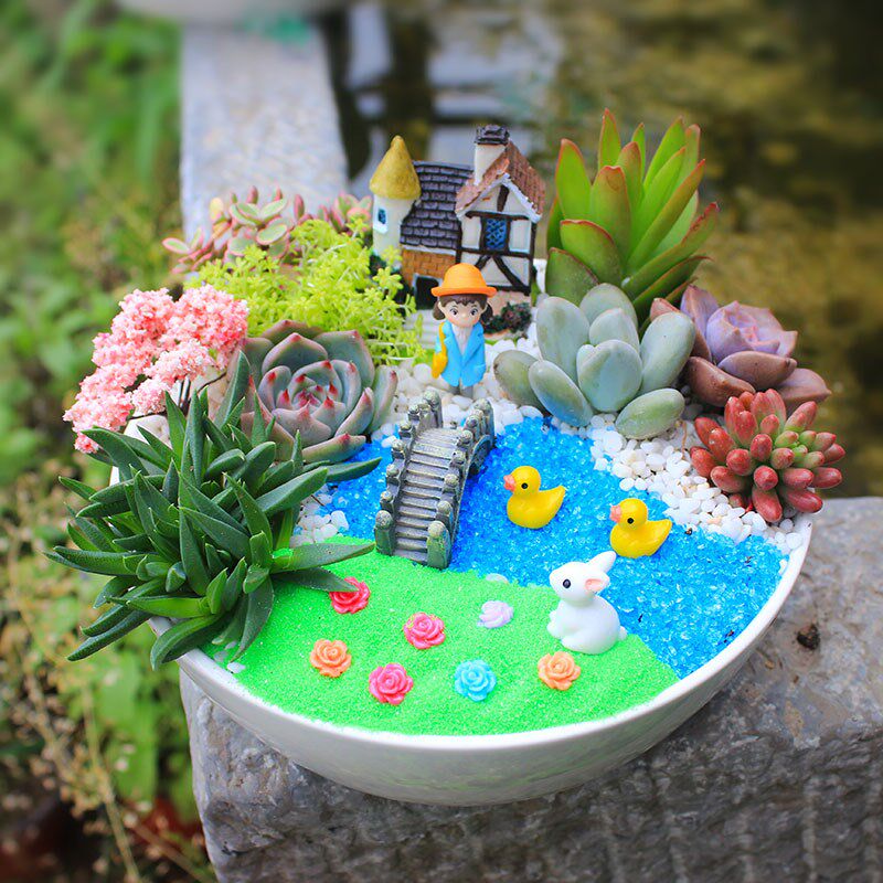 Dragon cat swing a micro-landscape decoration flowery pot fish tank scenery decorated dragon cat