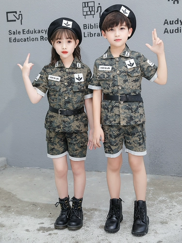 Детский камуфляжный летний комплект, костюм подходит для мужчин и женщин для раннего возраста