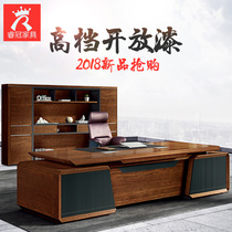 Chinese solid wood paint boss table President table Modern creative office furniture Single boss desk Large desk