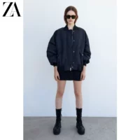 Вырежьте громкое название@Za Ранняя осень новая бейсбольная одежда для пилотной одежды для пилотной одежды TRF 04341721401