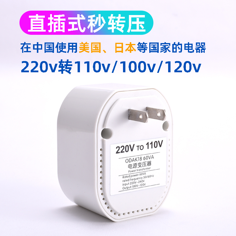 Power Transformer 220V to 110V to 220V 100V Voltage Converter American Dental Flosser Cord Electric Toothbrush