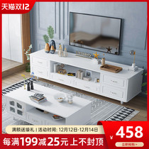 Simple modern TV cabinet coffee table combination Nordic Wood TV cabinet simple living room bedroom floor cabinet small apartment