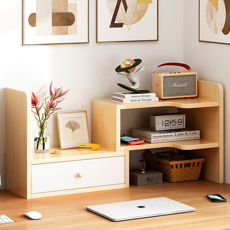 Bookshelves Desktop shelve small desk accommodating shelf telescopic students Multi-level Easy office table bookcase