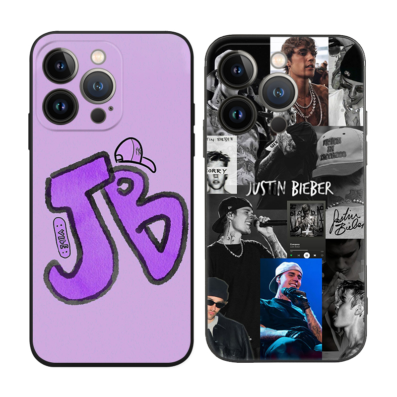 European and American Singer Justin Bieber Merchandise Suitable for iPhone 16 Pro Max Phone Case, 15 Plus, Apple 14 Pro, 13 Protective Case, 11 Full-Cover Anti-Drop Case, 12 Protective Case