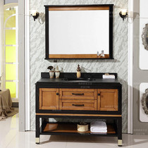 New Chinese style oak bathroom cabinet combination fire stone wash basin cabinet solid wood bathroom classical washbasin cabinet