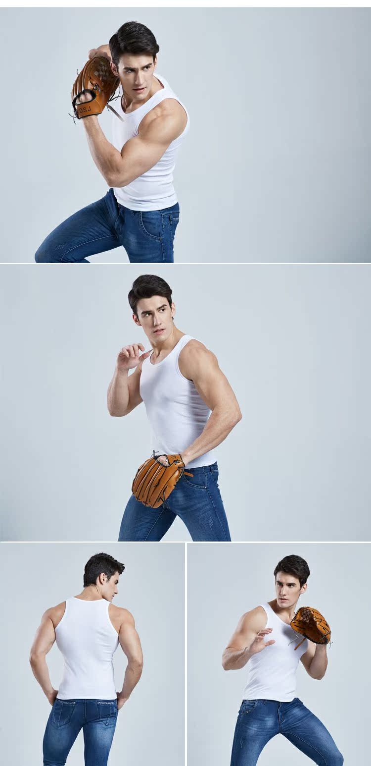 Áo vest sang trọng Rumba nam thanh niên cotton mỏng Thể thao áo trắng vượt rào chạm đáy mùa hè thoáng khí quần xì áo vú