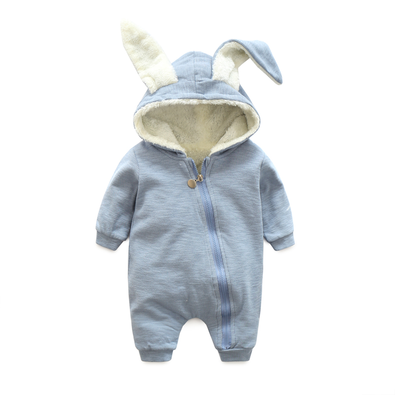 Quần áo trẻ em mùa thu đông cho bé Áo len dài tay cotton cộng với nhung ấm áp cho bé gái 0-1 tuổi đồ ngủ bé gái